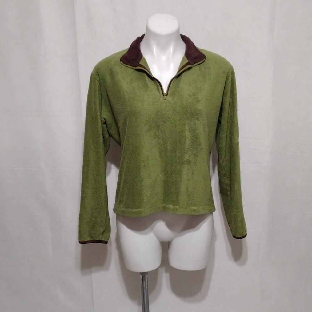 Horny Toad Olive Green Quarter Zip Fleece Pullover Medium Retro Gorpcore Outdoor